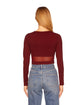 Mesh Angle Wire Long Sleeve Top - Oxblood