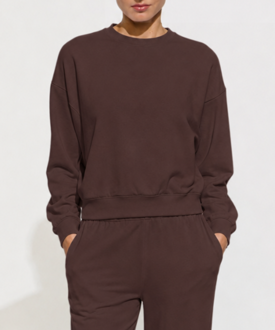 Newport Raglan Crew - Chocolate