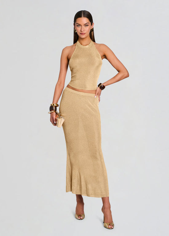 Minnie Metallic Knit Halter Top (PRE-SALE)