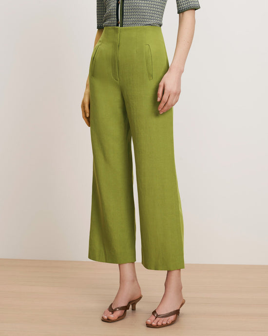 Dova Wide-Leg Linen Pant - Cactus (PRE-SALE)