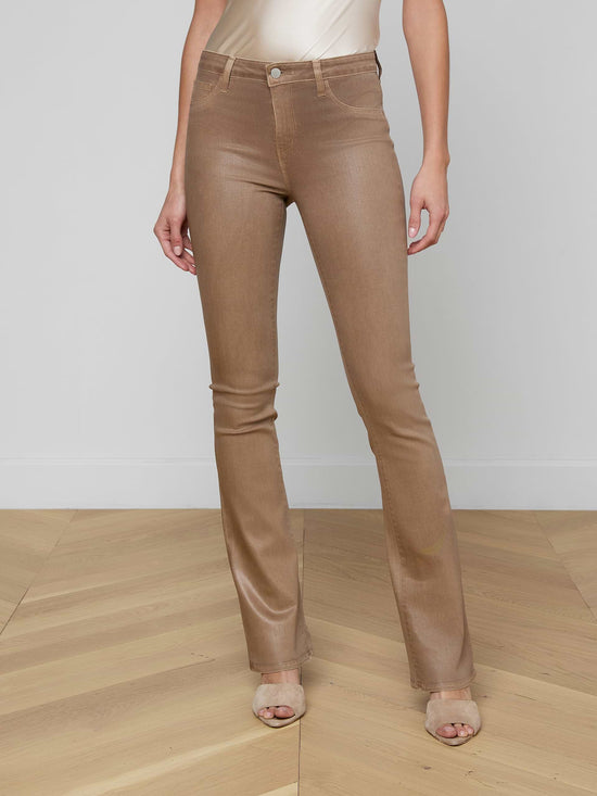 Selma Coated Bootcut Jean - Rye Coated