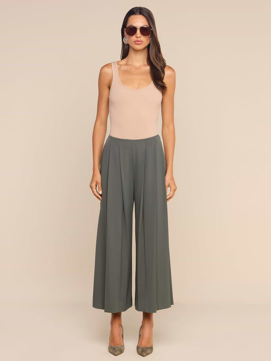 NOVALYNN CROPPED PLEATED PANT - ASH OLIVE