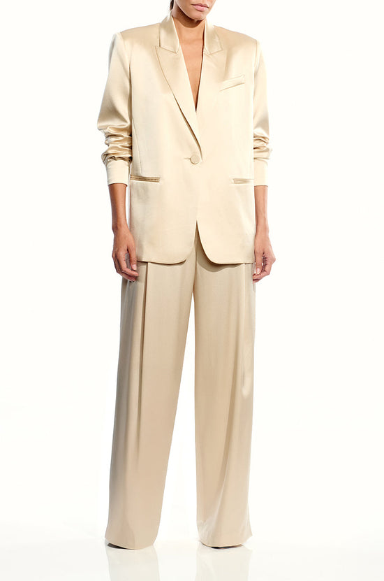 Oversized Silk Blazer - Antique