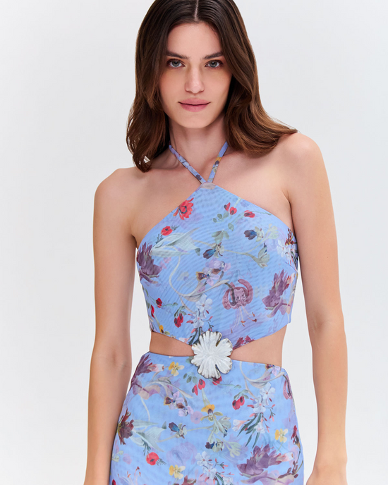Lily Flower Halterneck Dress