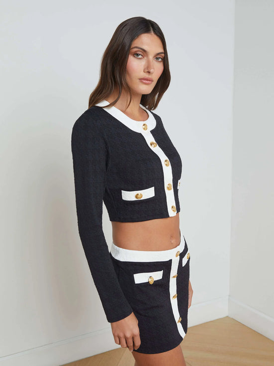 Adaline Cardigan Cover-Up - Black/White