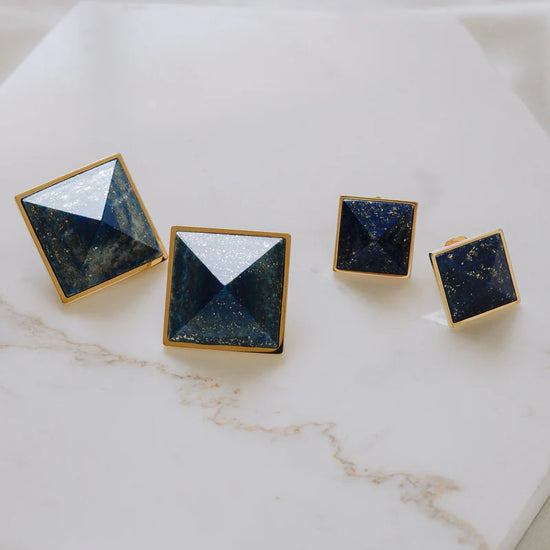 Pyramid Studs - Lapis Medium