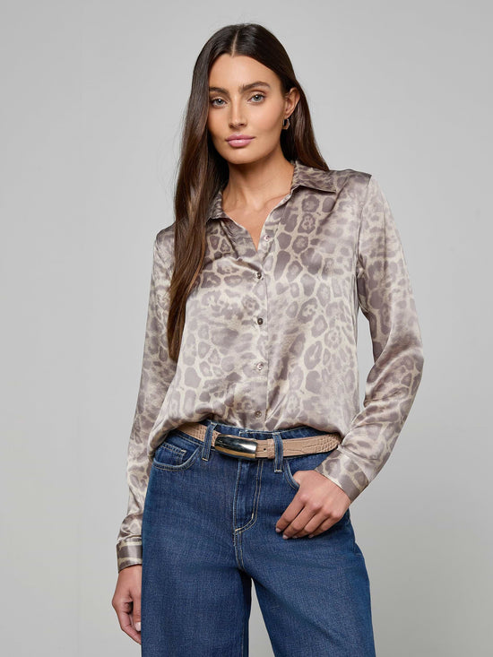 Marlowe Croc-Embossed Leather Belt - Cappuccino Croc