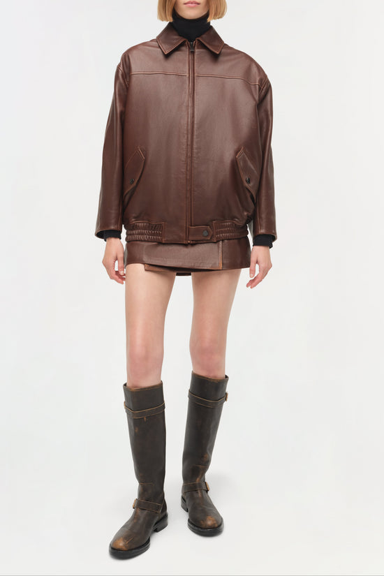 Huntington Oversized Leather Jacket