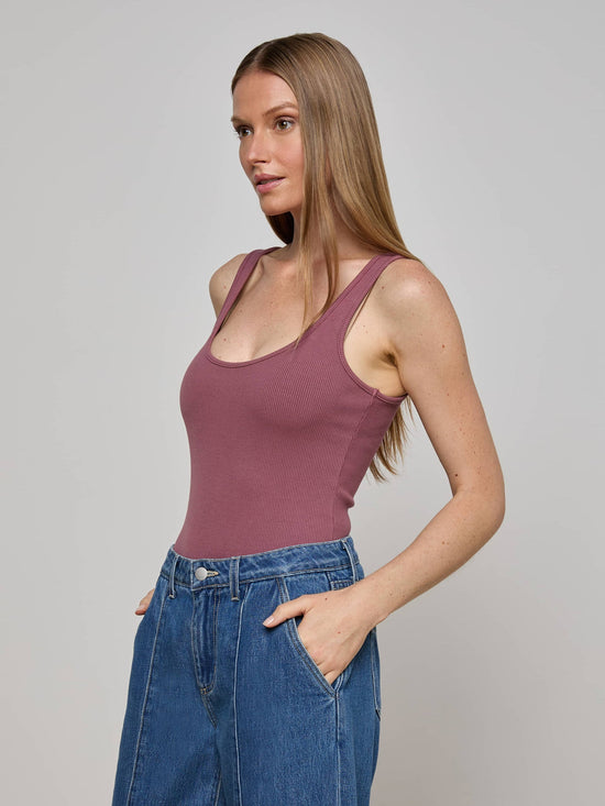 Nica Scoopneck Bodysuit - Deep Mauve