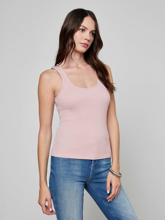 Adira Scoopneck Tank - Pale Rose