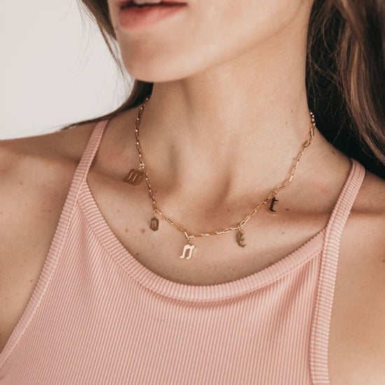 Gothic Initials Necklace