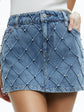 Joss Quilted Embellished Mini Skirt