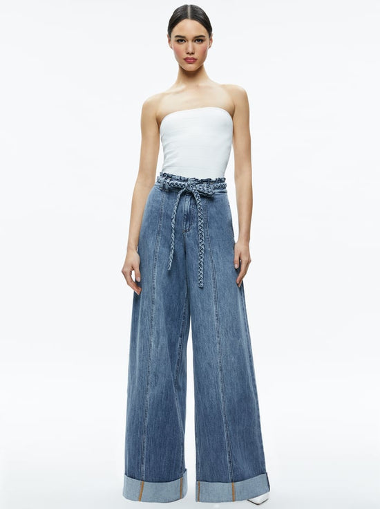 Harriet Wide Leg High Rise Paperbag Jeans