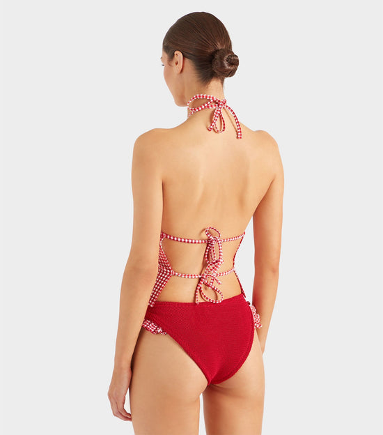 Gingham Seersucker Halter Top