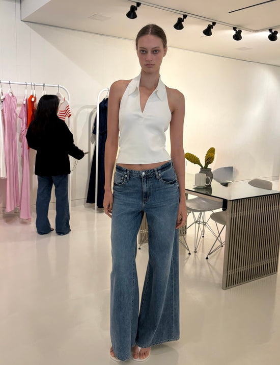 Chloe Knit Halter Tank - Ivory