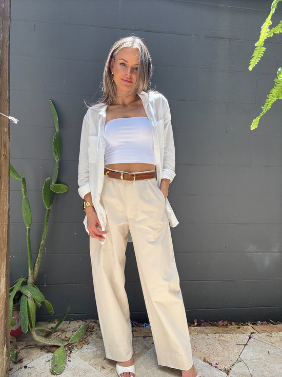 The Matte Twill Trouser - White