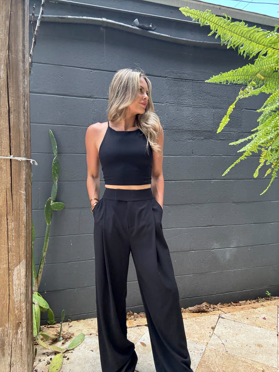 string racerback tank top - Black