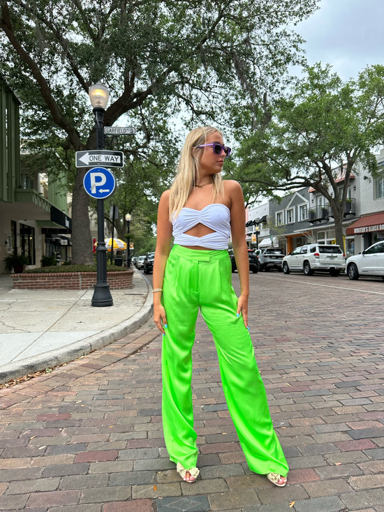 Wide Leg Trouser - Parakeet