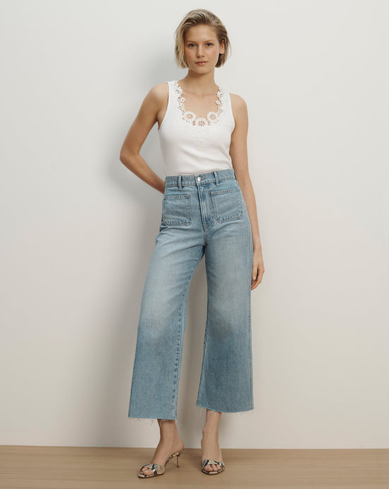 Narcisa Embroidered Tank Top - White (PRE-SALE)
