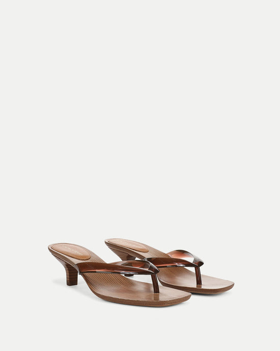 Clea Jelly Kitten-Heel Sandal - Hazelwood