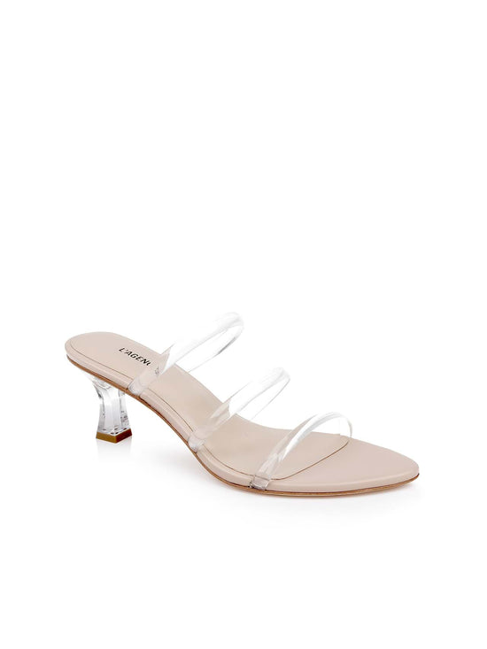 Ludovica Kitten-Heel Sandal - Chai Leather