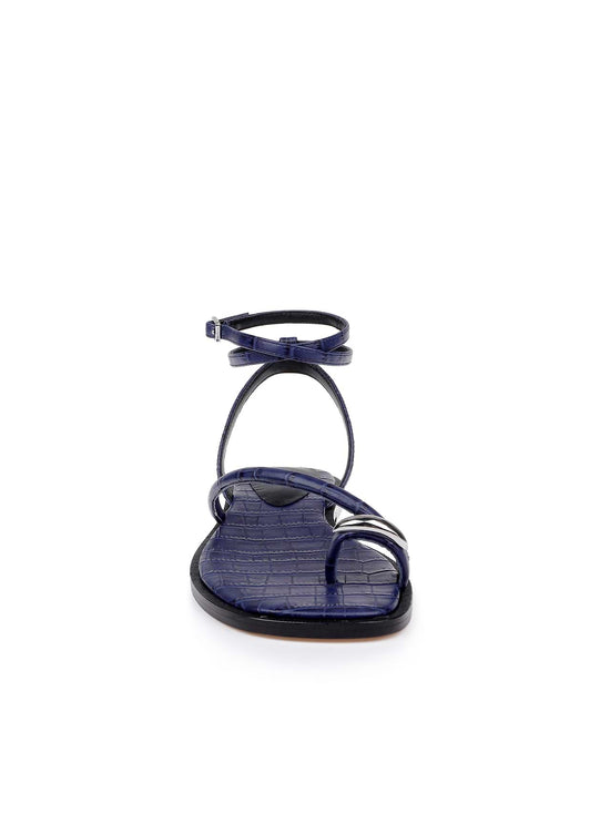 Mariana Leather Sandal - Midnight Croco