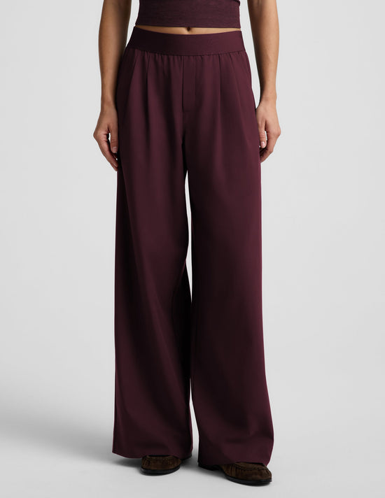 Elasticated Wide Leg Pant 31" - Cabernet (PRE-SALE)