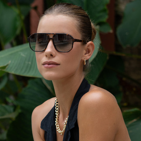 Billie Aviator Sunglasses - Tortoise / Green (PRE-SALE)