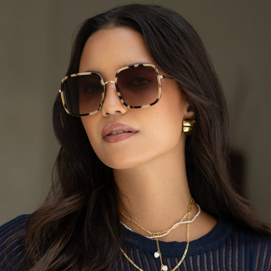Cosmo Oversized Square Sunglasses - Milky Tortoise (PRE-SALE)