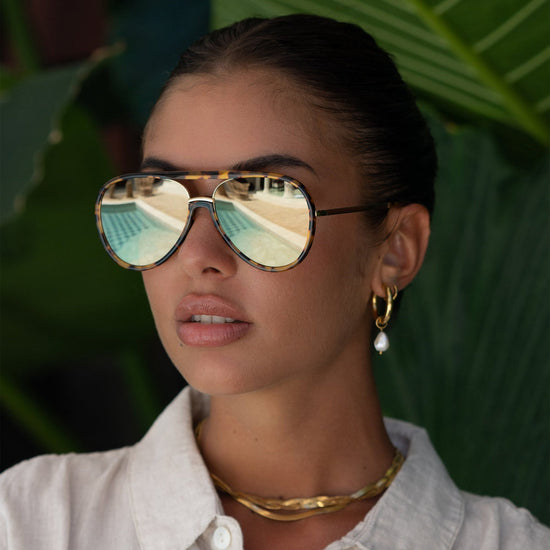 Shay Aviator Sunglasses - Tortoise / Gold Mirror (PRE-SALE)