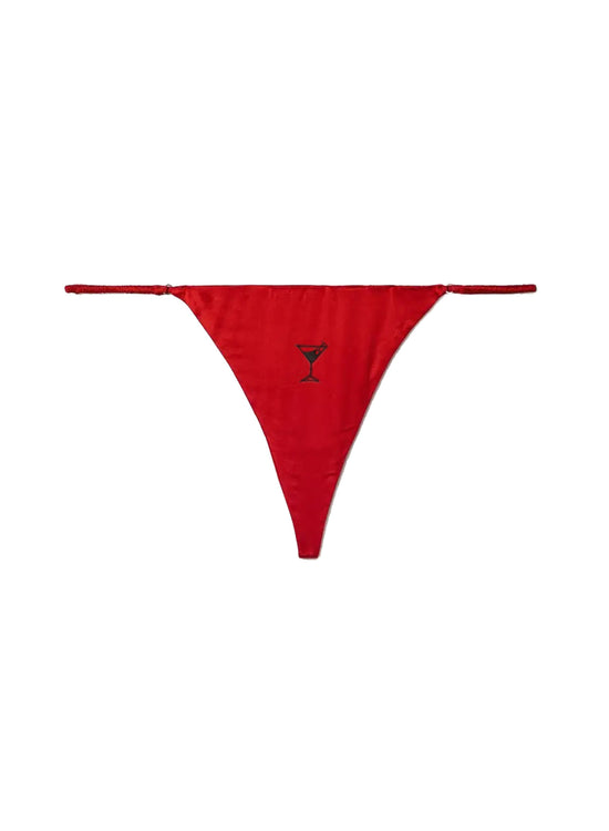Dirty Martini Embroidered Luxe V String