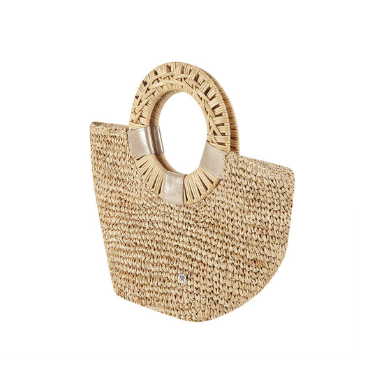Gili Small Crochet Raffia Tote