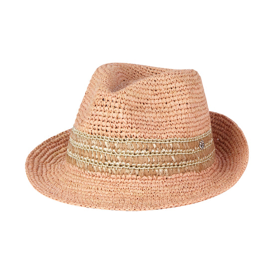 Jett Crochet Raffia Fedora