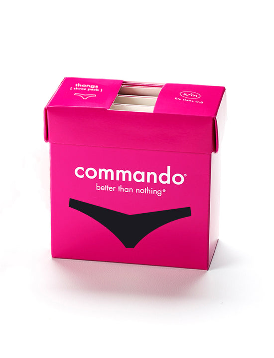 Invisible Rib One Size Thong 3-Pack