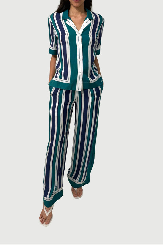 Zuna Striped Pajama Pants - Kelly Green