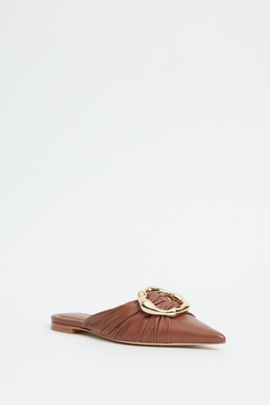Belle Leather Flat Mule