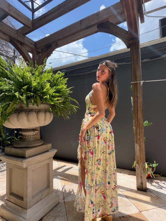 KLAIRE BUTTERFLIES WRAP MAXI SKIRT
