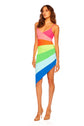 String Color Block Rainbow Dress