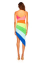 String Color Block Rainbow Dress