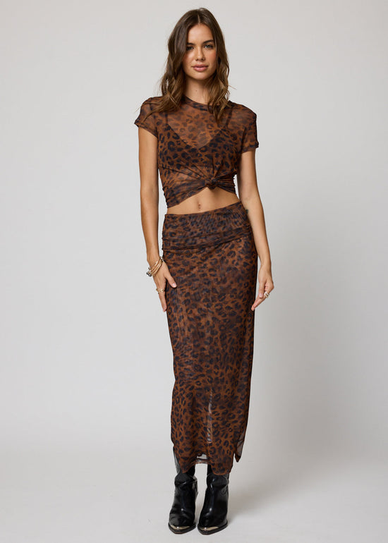 MESH SLINKY FOLD DOWN MAXI SKIRT