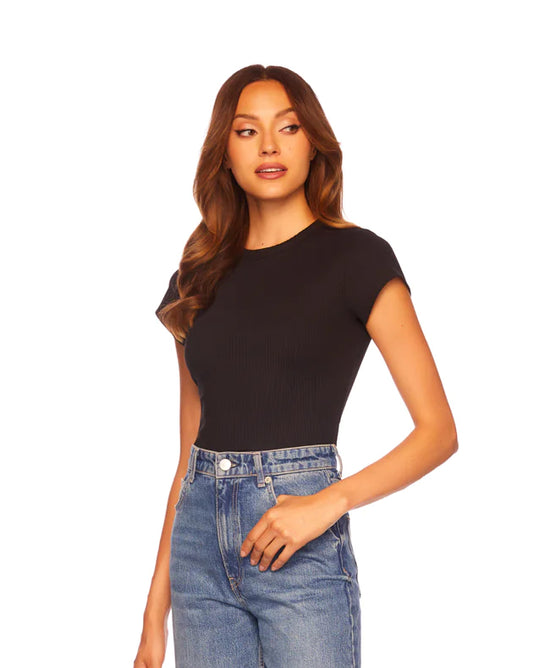 Ribbed Short Sleeved Crew Top