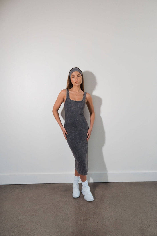 Cloud II™ Rib Basic Midi Dress - Iron Washed