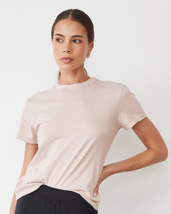 Basic Crew Neck Tee - Chalk Pink