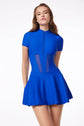 LONDON LOW-ZIP CORSET DRESS - ELECTRIC BLUE (PRE-SALE)