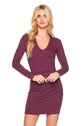 V-Neck Long Sleep Wrap Bottom Dress