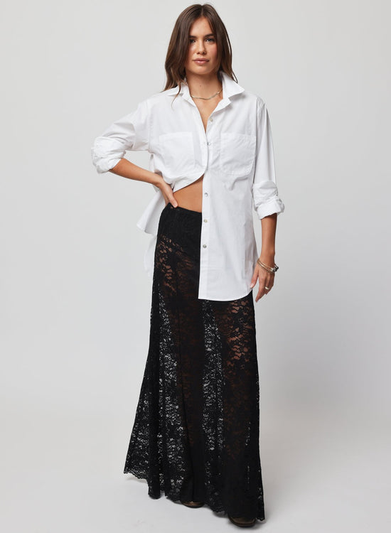 LACE MAXI SKIRT - Black