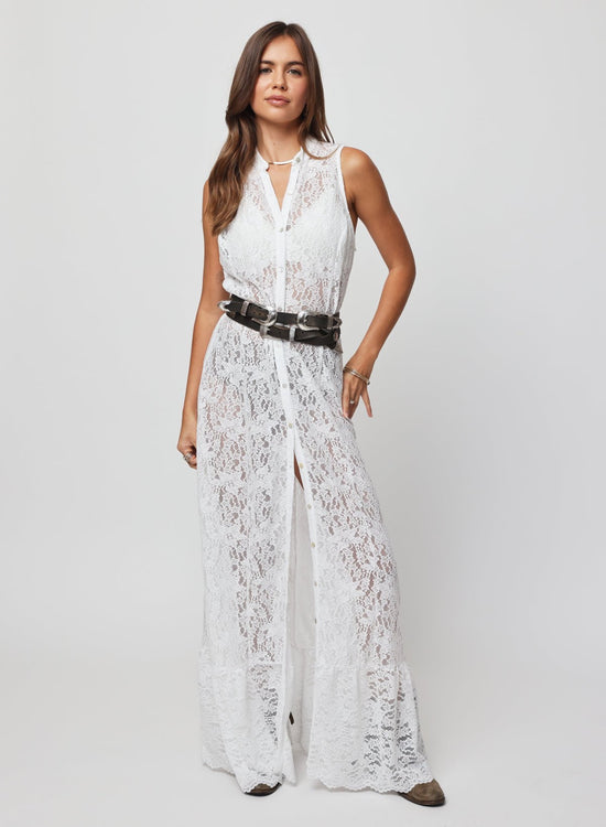 THE LACE BUTTON FRONT MAXI DRESS