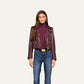 Blakely Leather Biker Jacket - Plum Sangria (PRE-SALE)