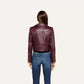 Blakely Leather Biker Jacket - Plum Sangria (PRE-SALE)