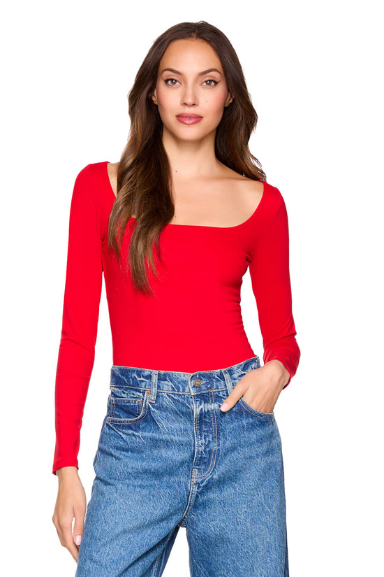 Long Sleeve Scoop Front Top